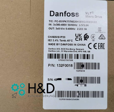 Danfoss 132F0018 (FC-051PK75T4E20H3XXCXXXSXXX) Frequenzumrichter