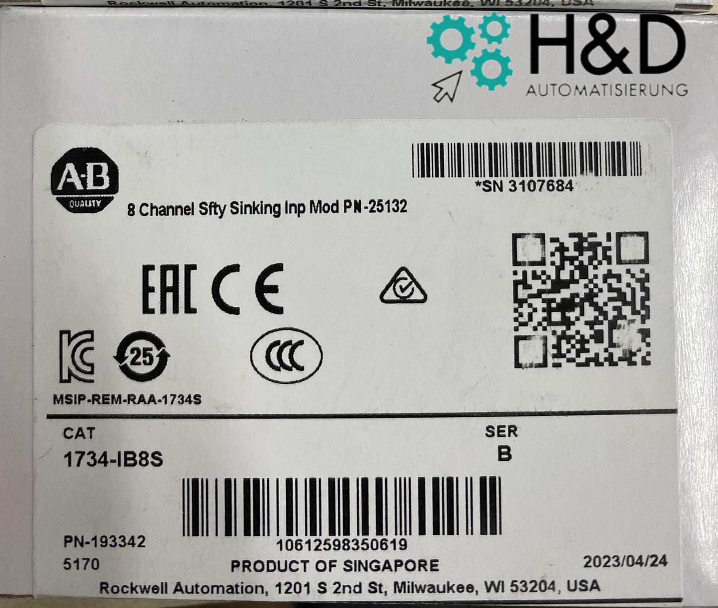 1734-IB8S Allen-Bradley Nuovo e sigillato