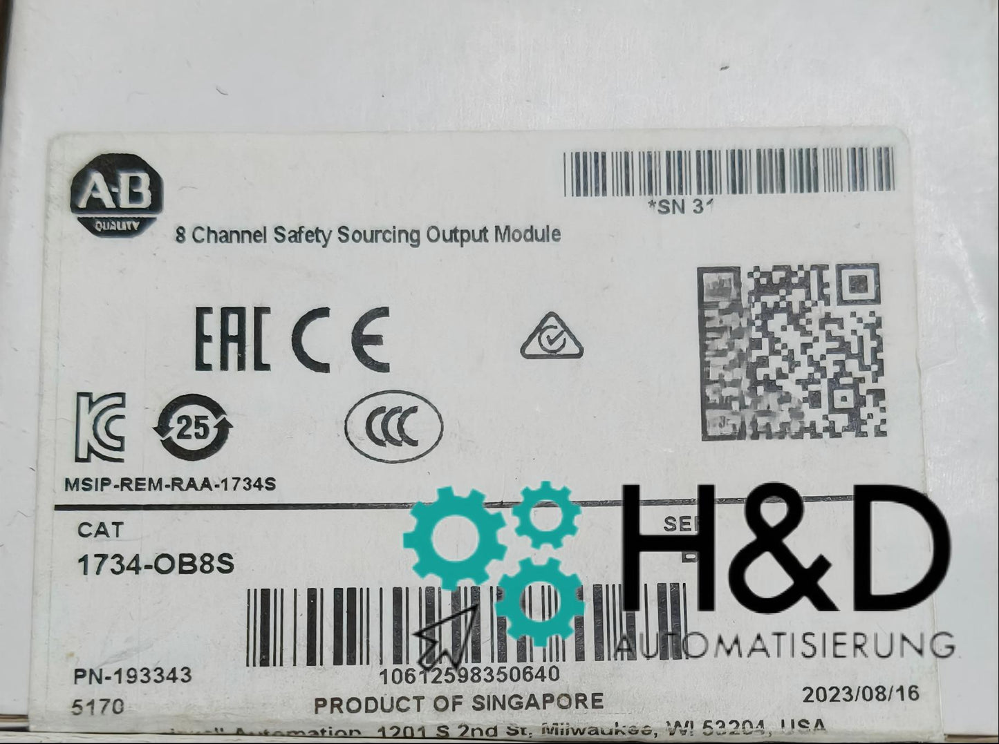 1734-OB8S Allen-Bradley Safety Sourcing Output Module New and Sealed