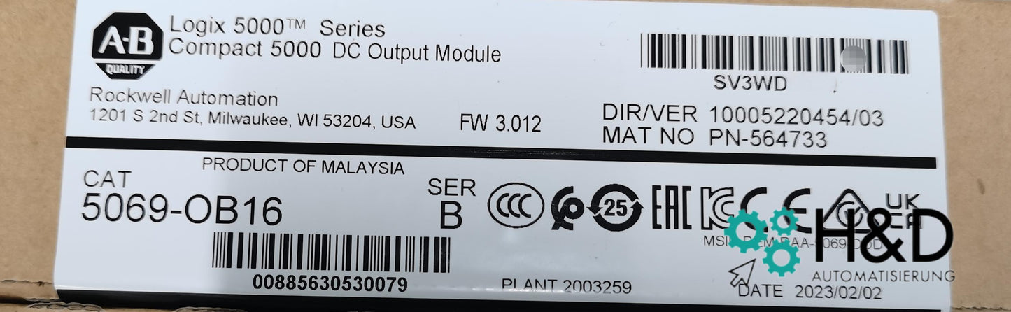 5069-OB16 Allen-Bradley Компактный модуль постоянного тока Compact 5000 【Новый и запечатанный】