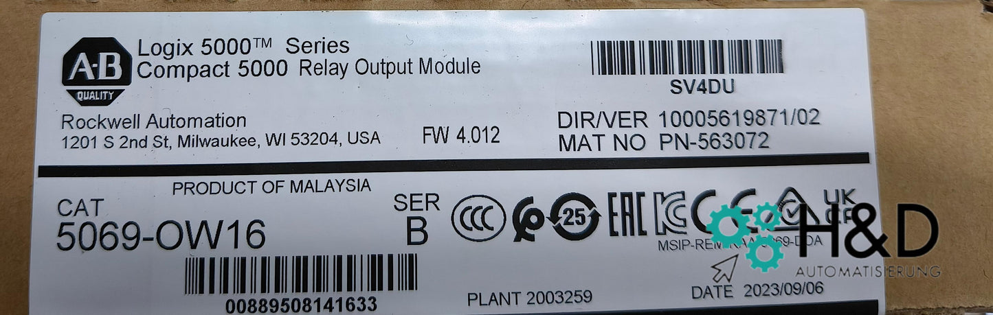 5069-OW16 Allen-Bradley Compact 5000 Relay Output Module 【New and Sealed】
