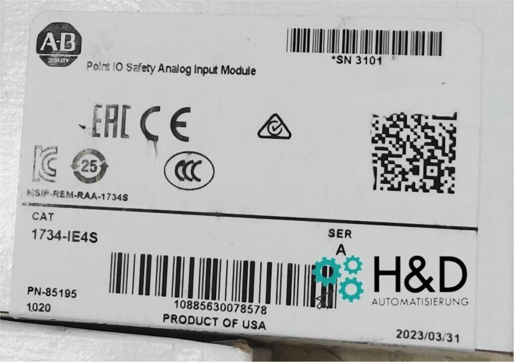 1734-IE4S Allen-Bradley Point IO Модуль аналогового входа безопасности【Новый и запечатанный】
