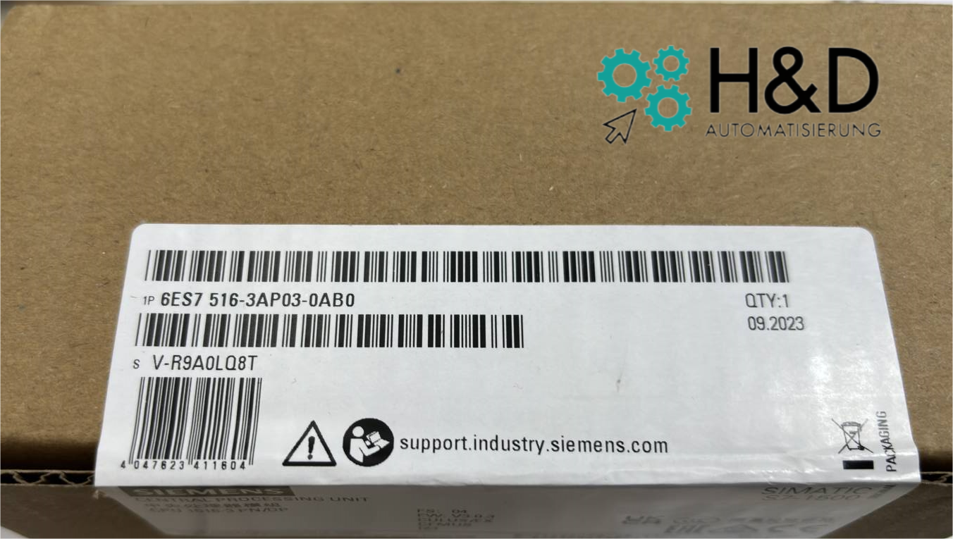 SIMATIC S7-1500 CPU 1516T-3 PN/DP 6ES7516-3AP03-0AB0 – CPU tecnologica con controllo del movimento integrato e interfacce PROFINET-/PROFIBUS