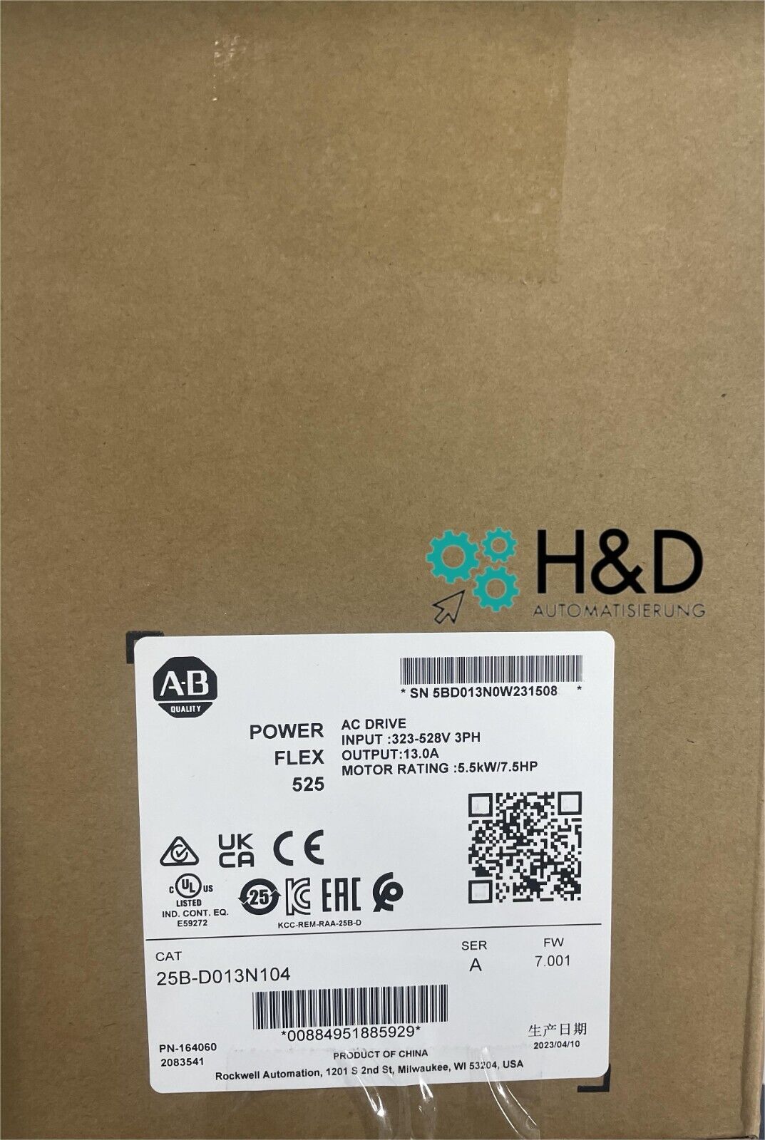 25B-D013N104 Allen-Bradley PowerFlex 525 5.5kW New and sealed