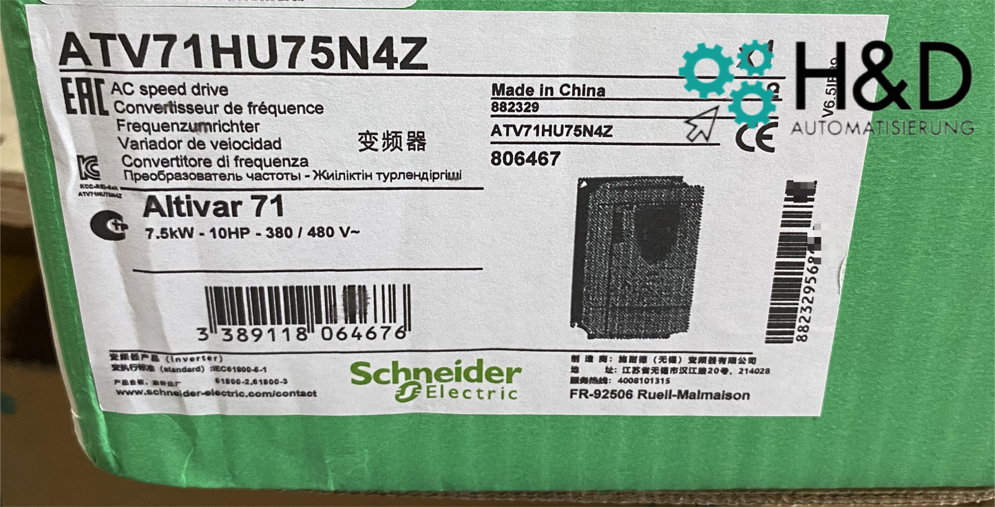 ATV71HU75N4Z Schneider Electric Convertitore 7.5kW
