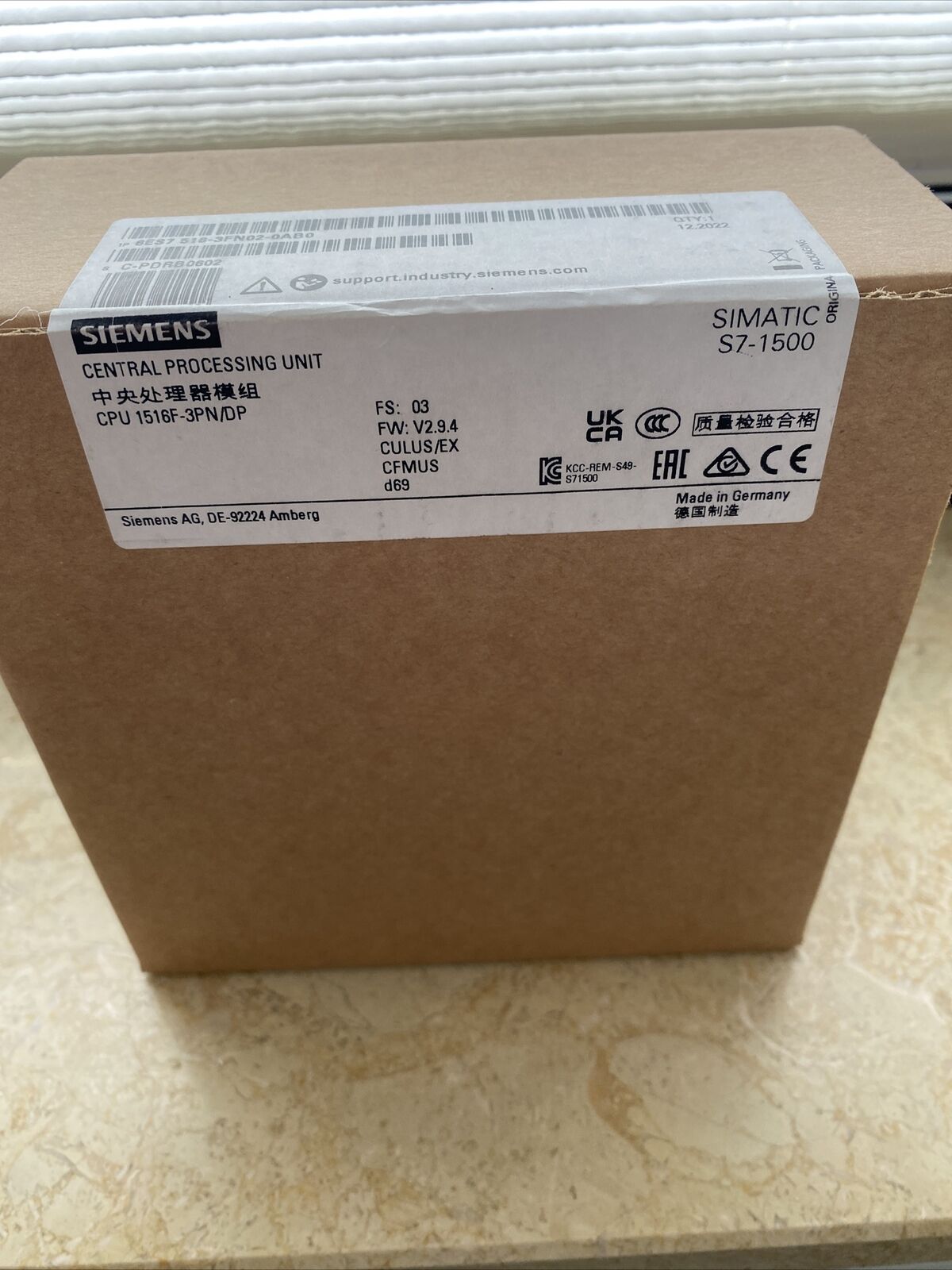 SIMATIC S7-1500 CPU 1516F-3 PN/DP 6ES7516-3FN02-0AB0 – CPU Fail-Safe con connettività PROFINET-/PROFIBUS integrata
