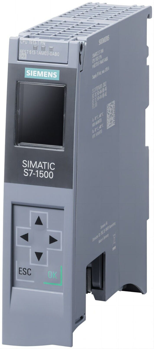 Siemens SIMATIC S7-1500 Processor Module 6ES7513-1AM03-0AB0 for PROFINET, powerful and expandable for complex automation tasks