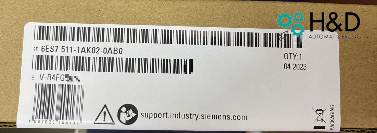 Siemens SIMATIC S7-1500 Processor Module 6ES7511-1AK02-0AB0 for PROFINET Networks