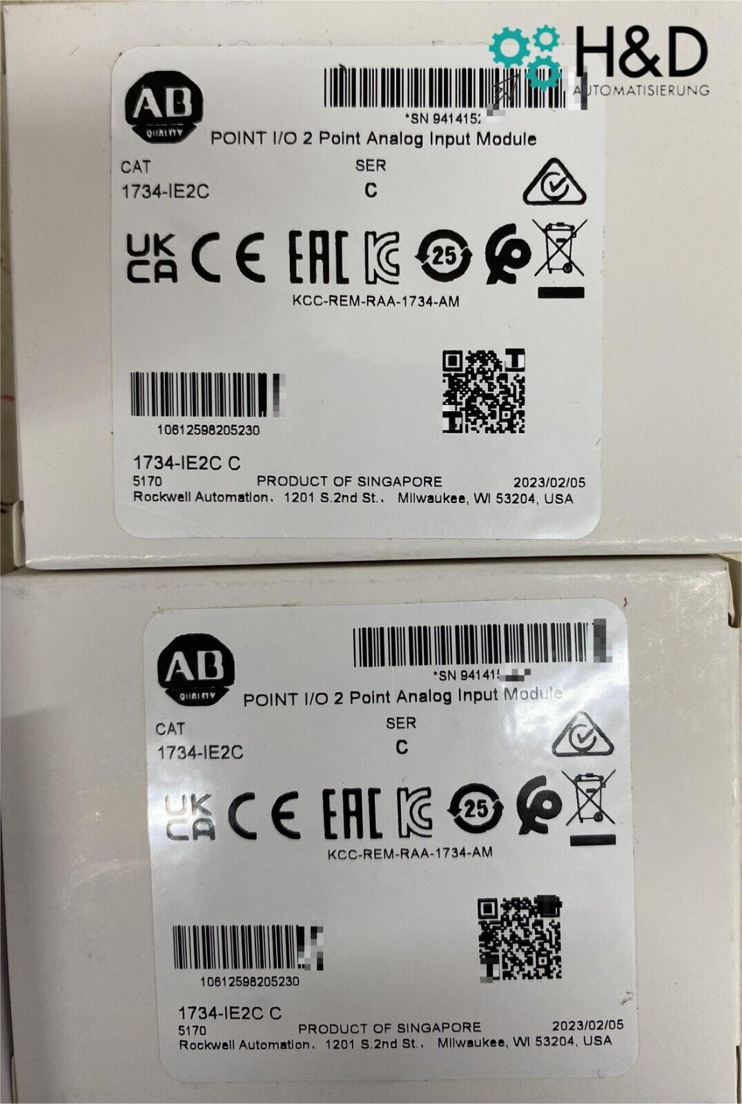 1734-IE2C Allen-Bradley Modulo di ingresso, POINT I/O, Analogico 【Nuovo e Sigillato】