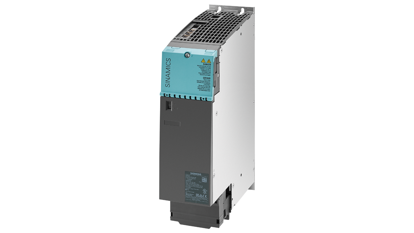 Siemens SINAMICS S120 Módulo de Motor Único (6SL3120-1TE26-0AC0) – Entrada: DC 600V, Salida: 3AC 400V, 60A, refrigeración interna por aire