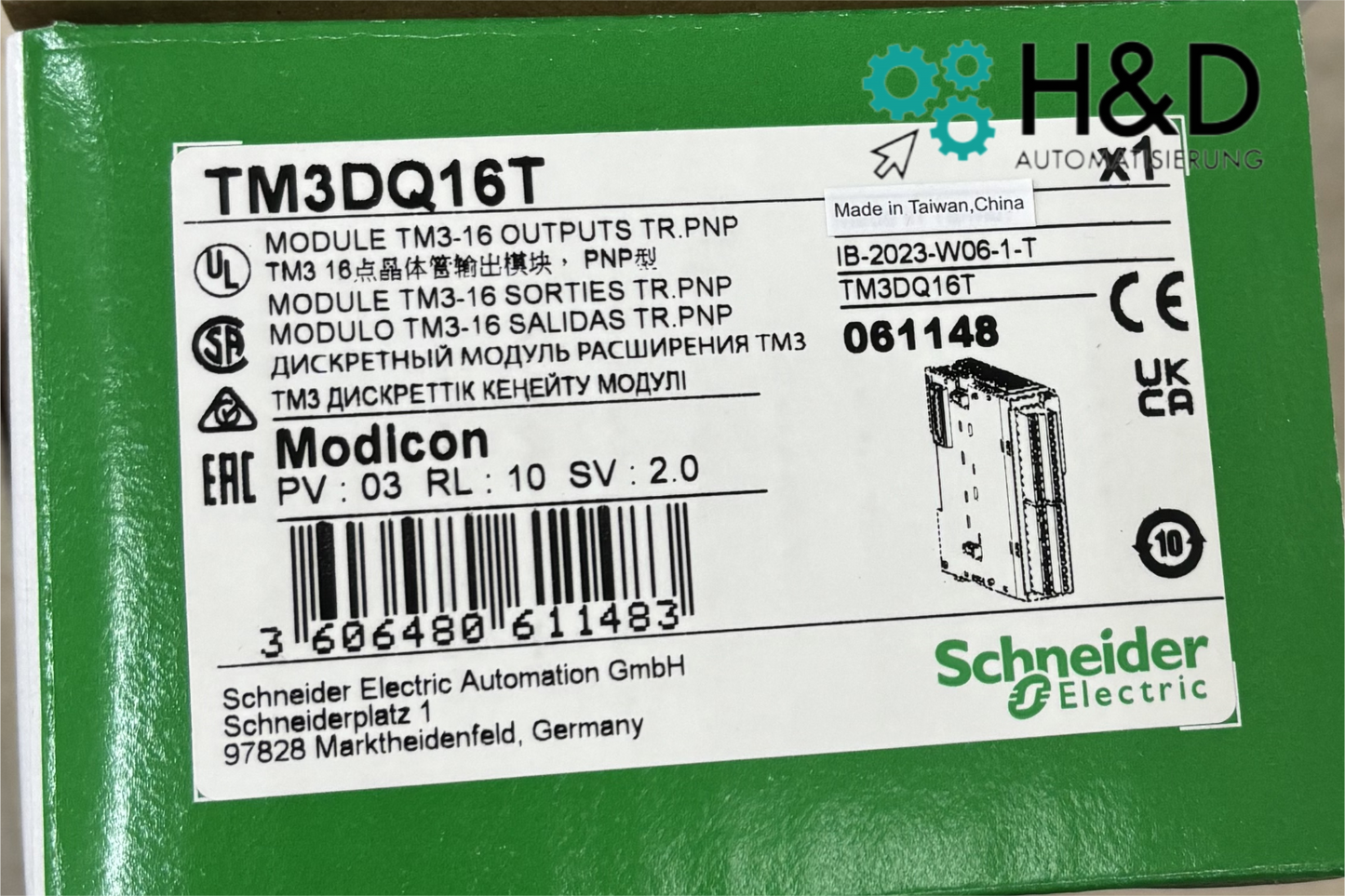 TM3DQ16T Schneider Electric Module de sortie discrète