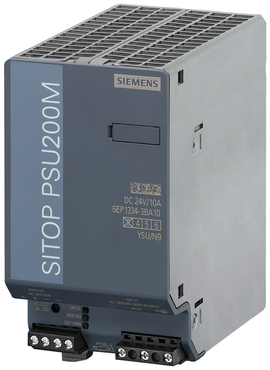 Siemens SITOP PSU200M – 6EP1334-3BA10, Regulowane zasilanie, 24V DC, 10A, 240W, 120/230–500V AC