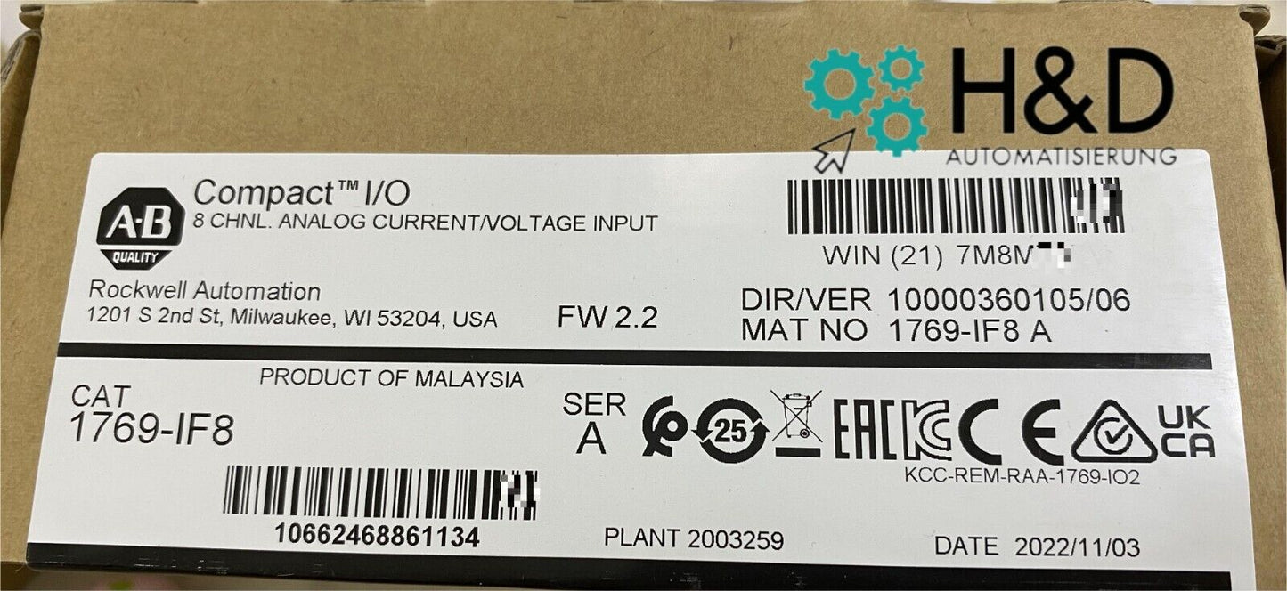 1769-IF8 Allen-Bradley Analog Input Module New and Sealed