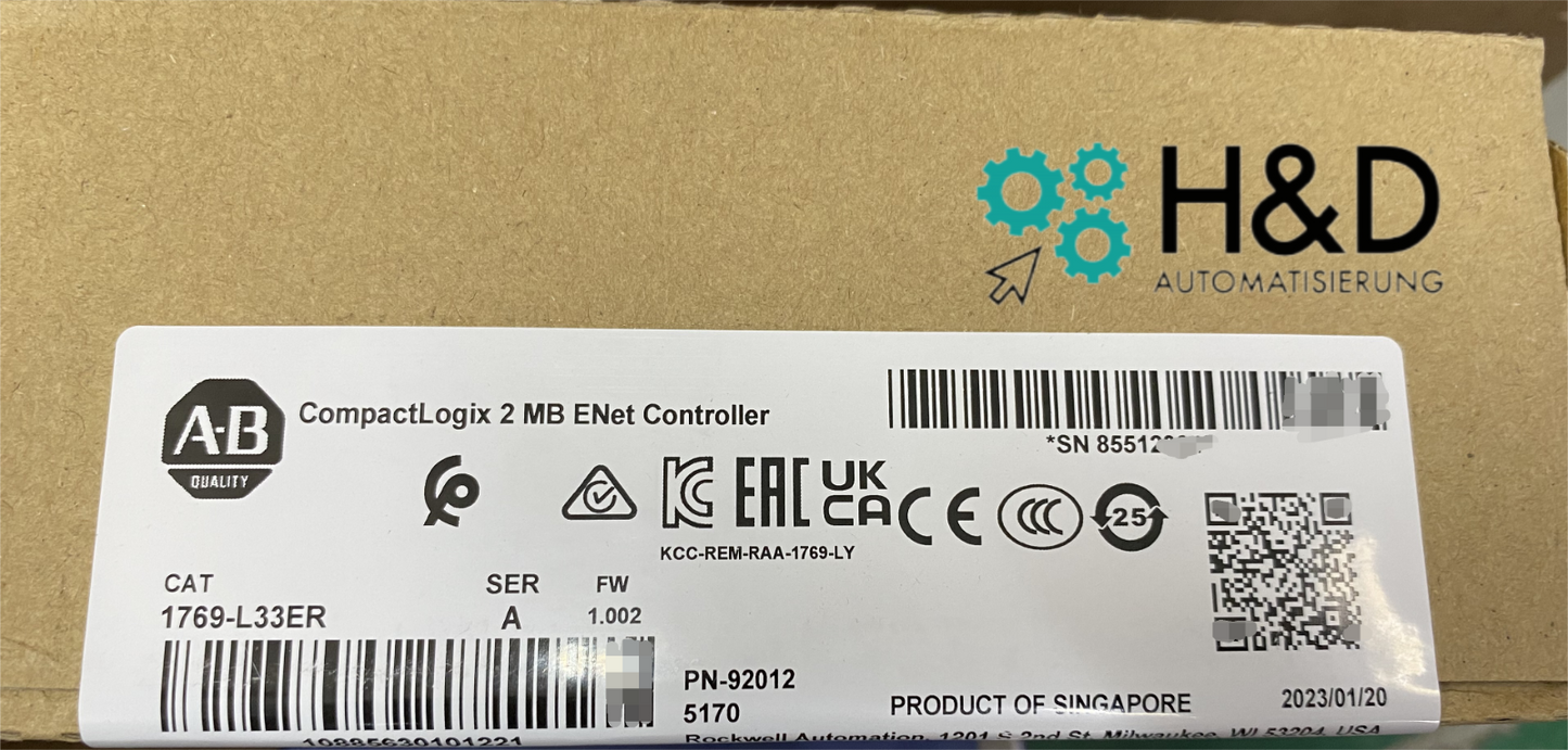 1769-L33ER Allen-Bradley CompactLogix 【New and Sealed】