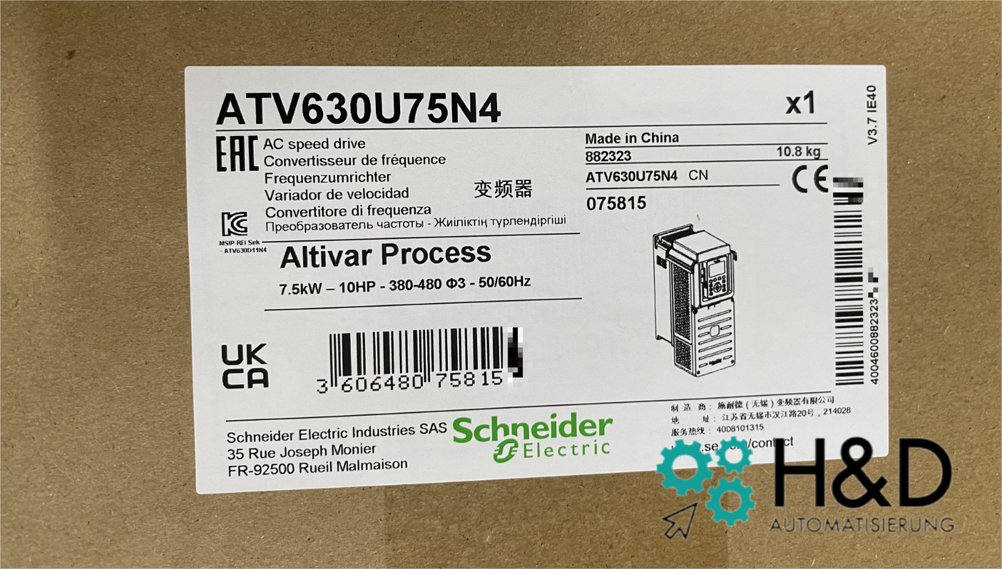 ATV630U75N4 Schneider Electric преобразователь 7.5kW