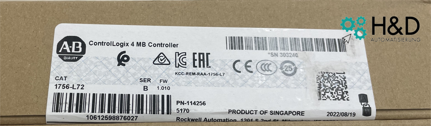 1756-L72 Allen-Bradley ControlLogix 4 MB Controller 【New and sealed】