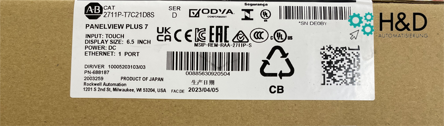 2711P-T7C21D8S Allen-Bradley PanelView Plus 7 Standard 【Nuovo e Sigillato】