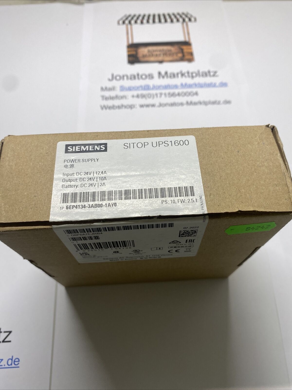 Siemens Sitop UPS1600 Alimentatore 6EP4134-3AB00-1AY0 / Nuovo OVP sigillato