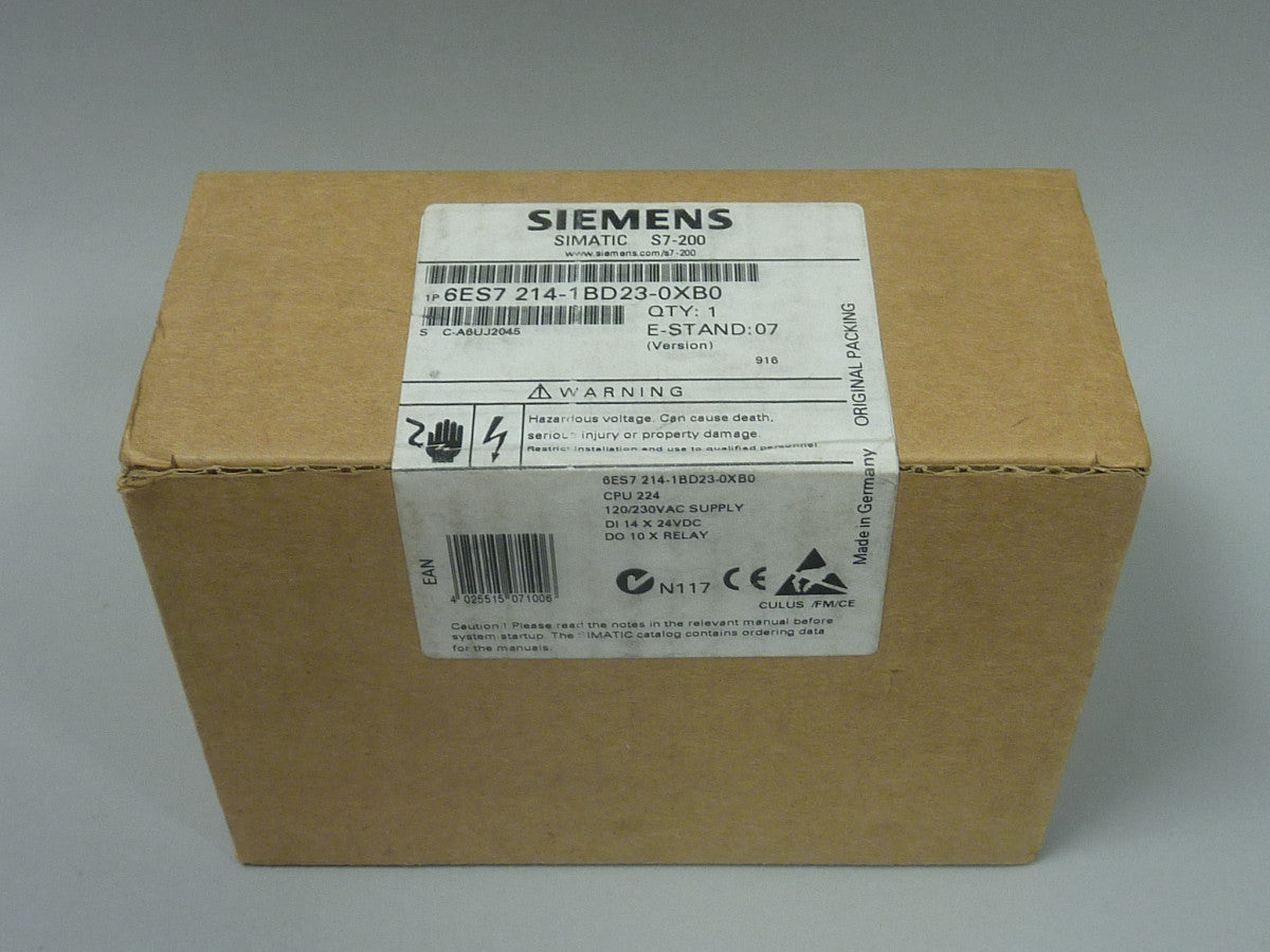 SIEMENS 6ES7214-1BD23-0XB0 in stock