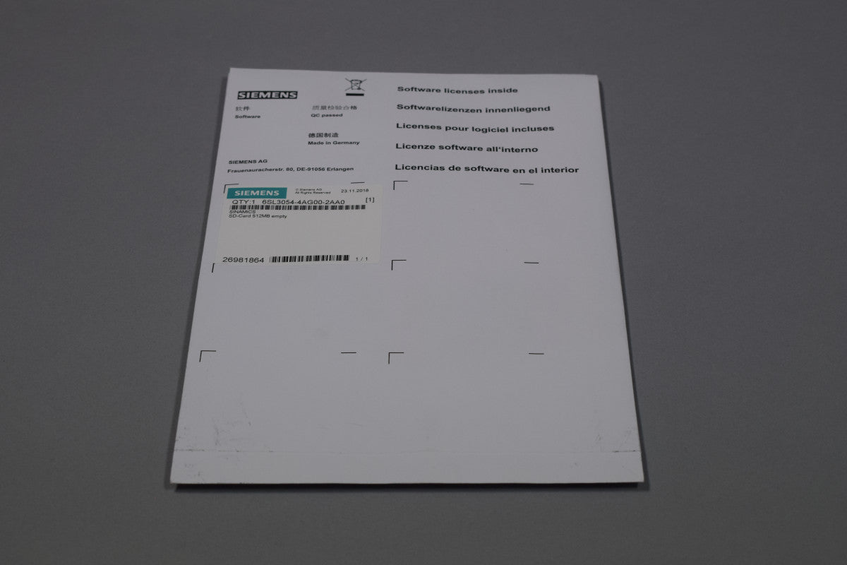 SIEMENS 6SL3054-4AG00-2AA0 auf Lager