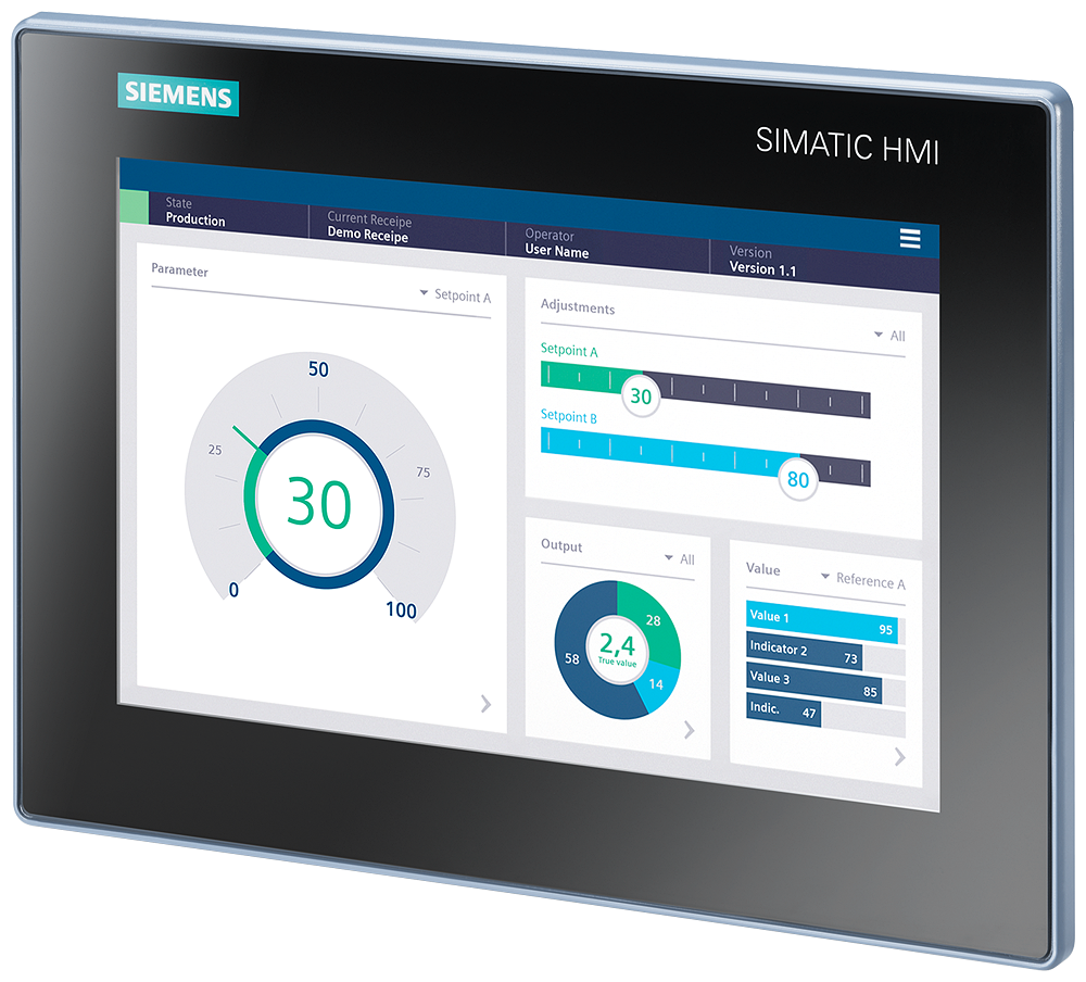 Siemens SIMATIC HMI MTP1000 6AV2123-3KB32-0AW0 | Panel táctil de 10", pantalla panorámica, PROFINET, WinCC Unified