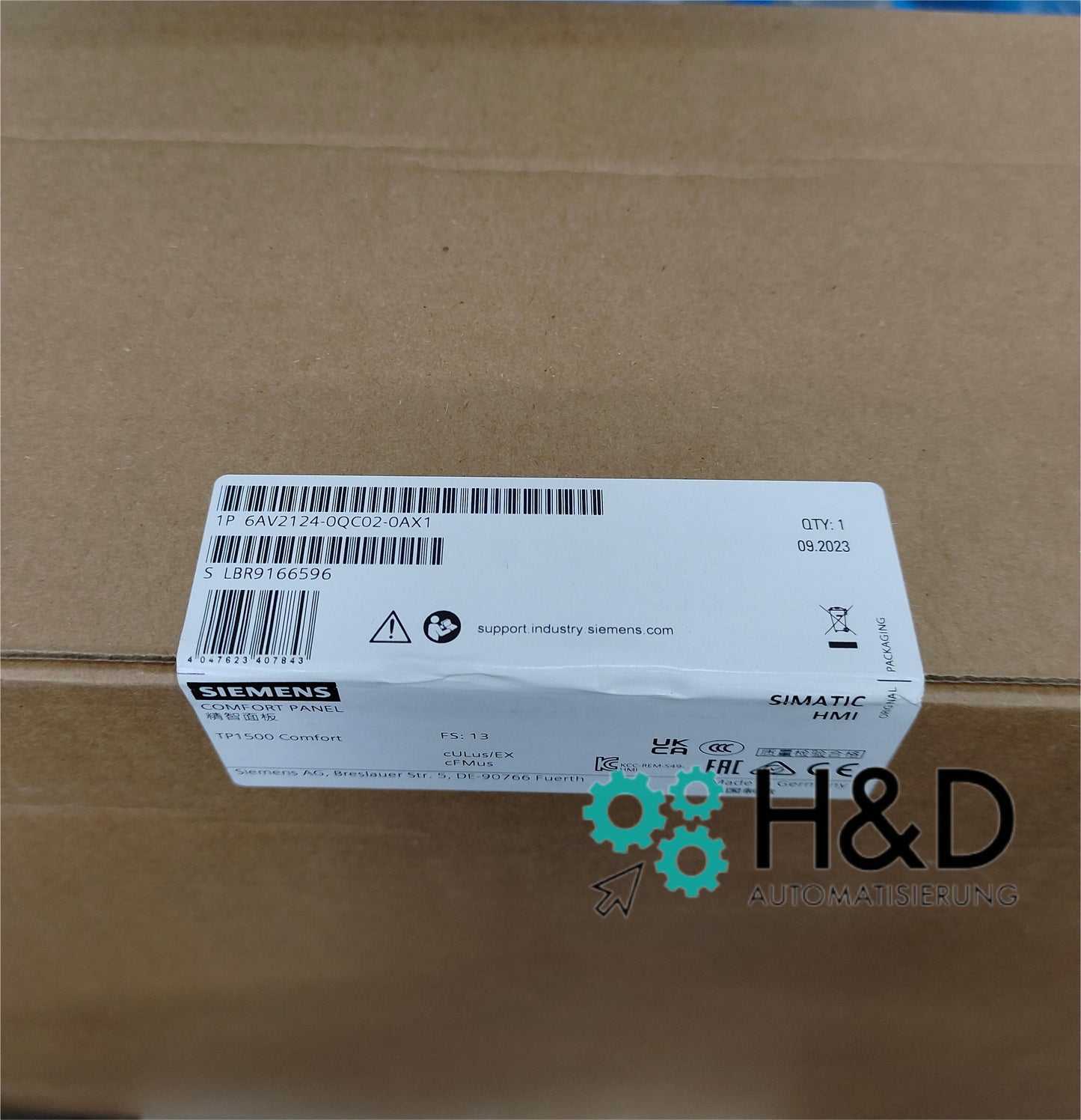 Панель Siemens HMI TP1500 Comfort (6AV2124-0QC02-0AX1) – Новая и Запечатанная