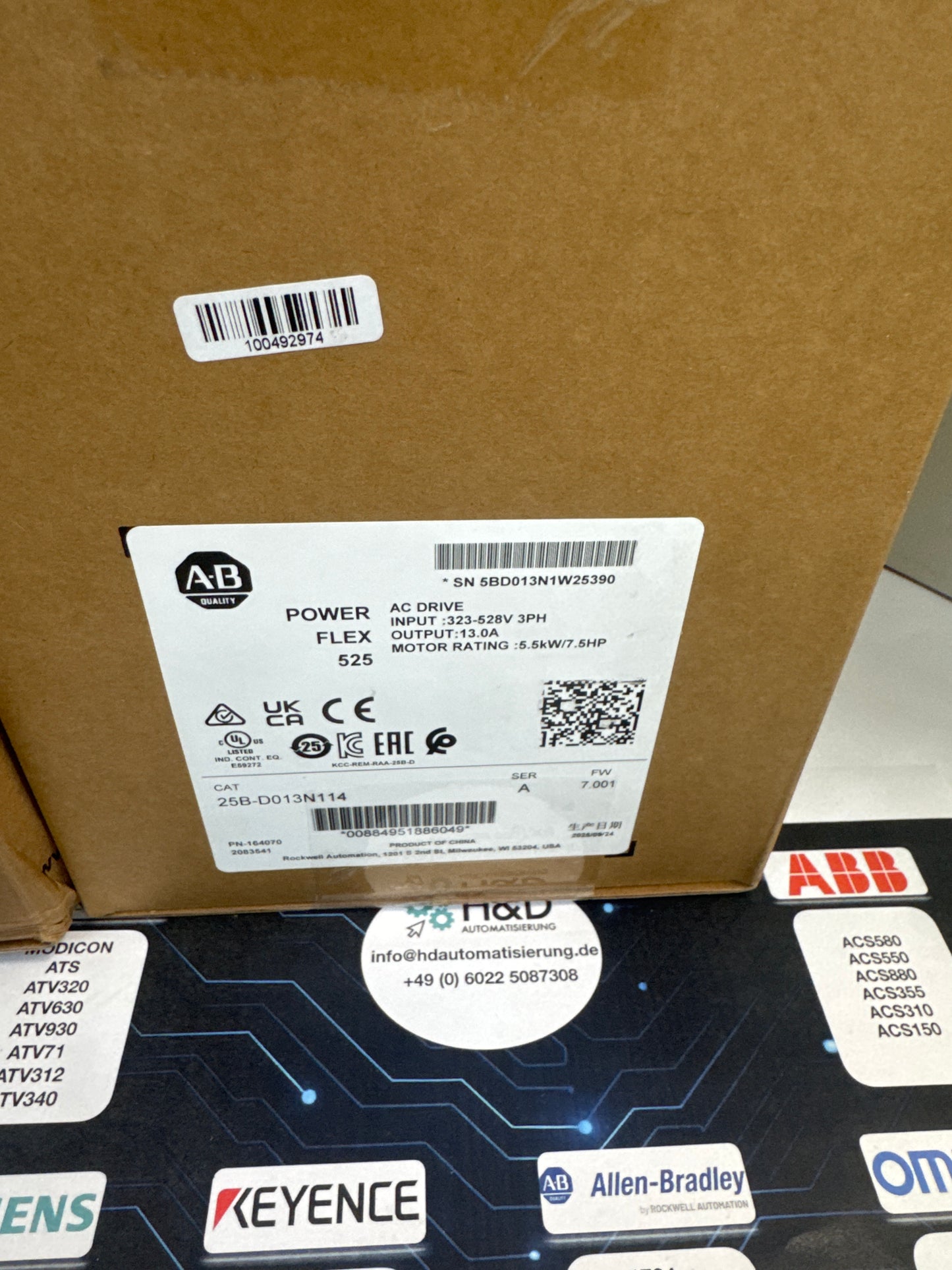 25B-D013N114 Allen-Bradley PowerFlex 525 5.5kW (7.5Hp) AC Drive New and Sealed