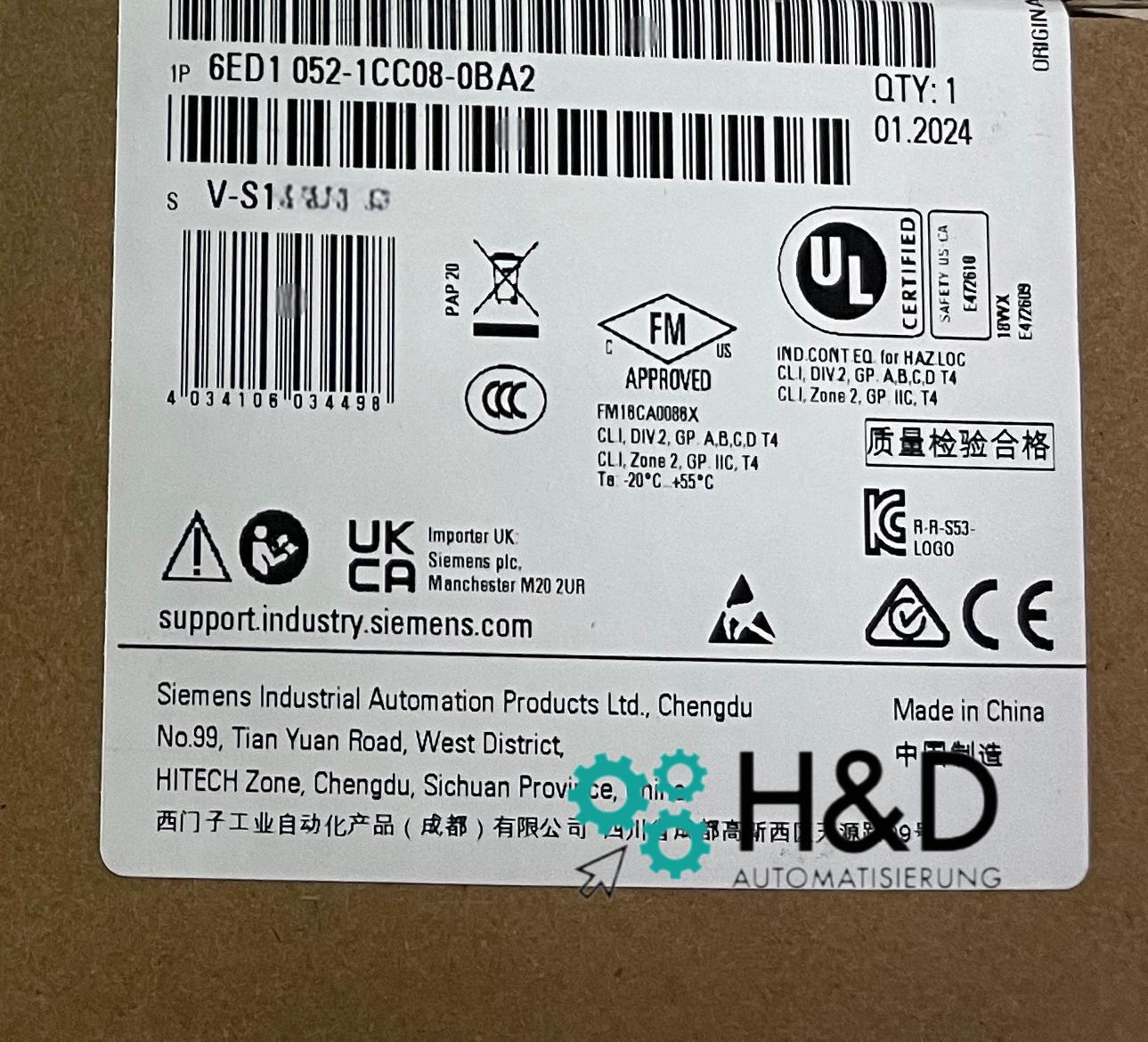 SIEMENS LOGO! 8 24CE (6ED1052-1CC08-0BA2) – Modulo logico 8 ingressi, 4 uscite 24VDC
