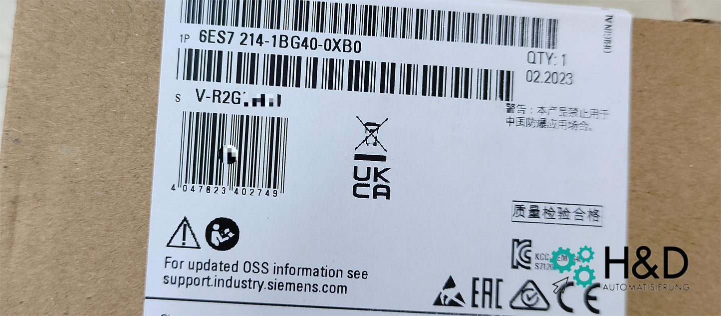 Siemens SIMATIC S7-1200 CPU 1214C AC/DC/Przekaźnik (6ES7214-1BG40-0XB0) – 14 WE, 10 WY, 2 AI