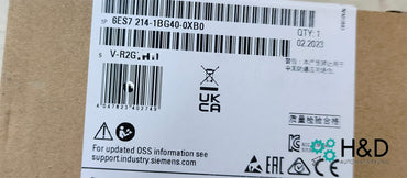 Siemens SIMATIC S7-1200 CPU 1214C AC/DC/Relais (6ES7214-1BG40-0XB0) – 14 Entrées Numériques, 10 Sorties Numériques, 2 Entrées Analogiques