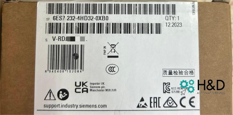 Siemens 6ES7232-4HD32-0XB0 – Analogausgabemodul +-10VDC mit 4 Kanälen für präzise Signalgebung in S7-1200 Steuerungen