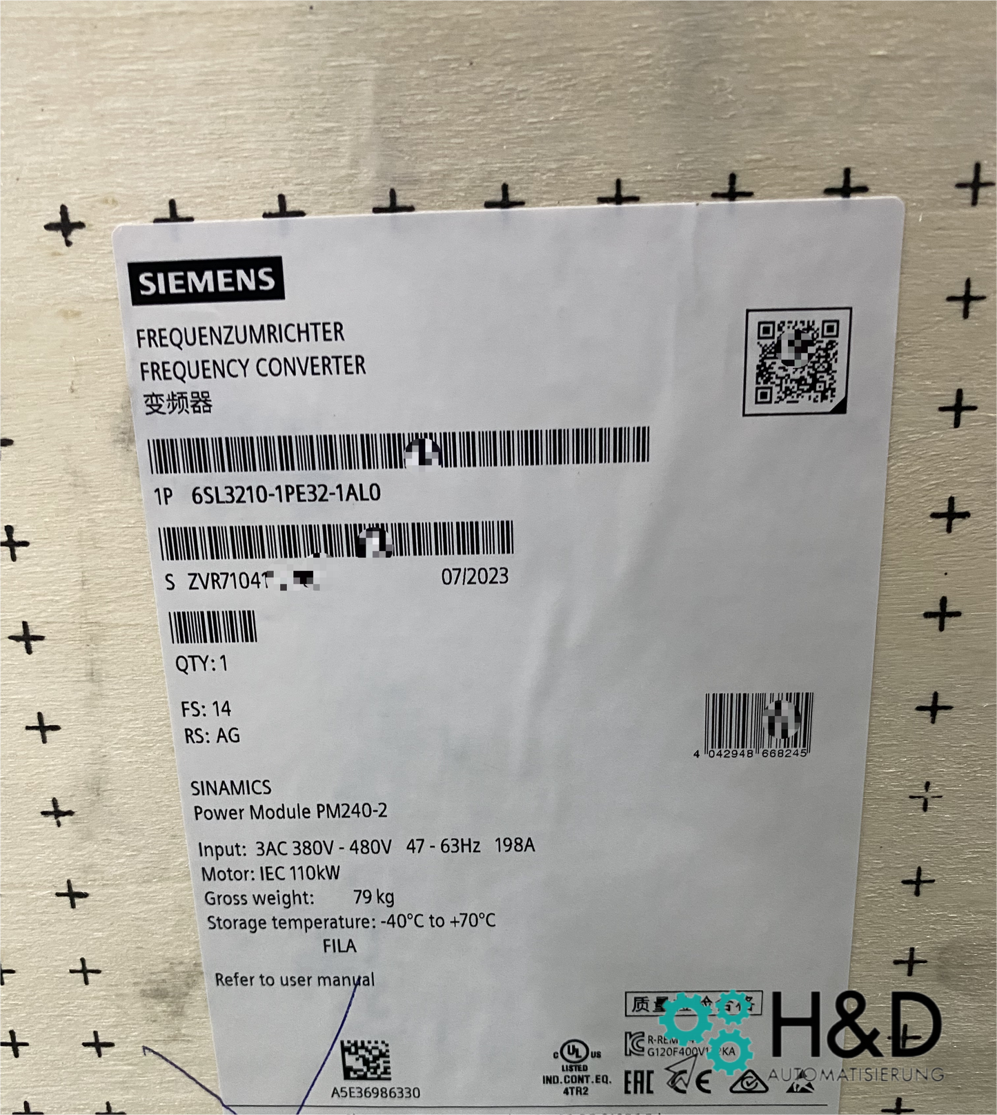 Siemens SINAMICS G120 PM 240-2 6SL3210-1PE32-1AL0 | Power Module with Brake Chopper & Class-A Filter