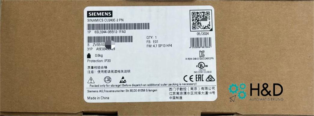 6SL3244-0BB12-1FA0 SIEMENS SINAMICS G120 CONTROL New and sealed