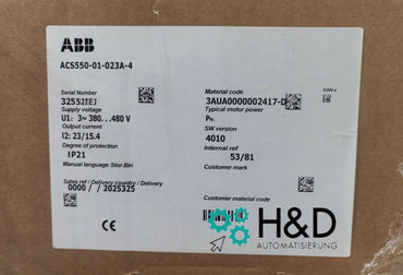 ABB ACS550-01-023A-4 – Onduleur – Pn 11 kW – I2n 23 A – IP21 – Neuf et scellé