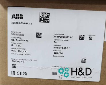 ABB ACS880-01-03A3-3 falownik 1.1kW 400V 3.3A nowy i zaplombowany