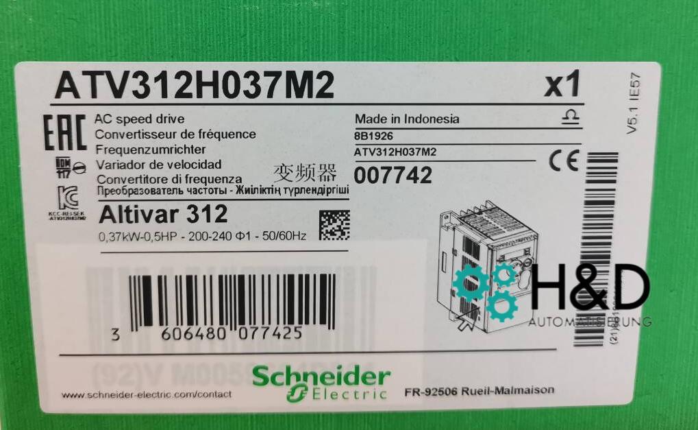 ATV312H037M2 Schneider Electric Преобразователь частоты ATV312, 0.37kW
