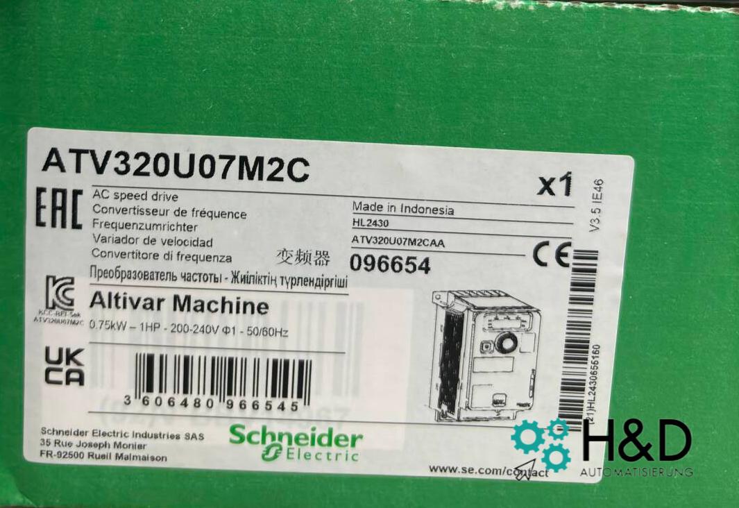 ATV320U07M2C Schneider Electric Frequency Inverter ATV320, 0.75kW, 200-240V, single-phase, compact