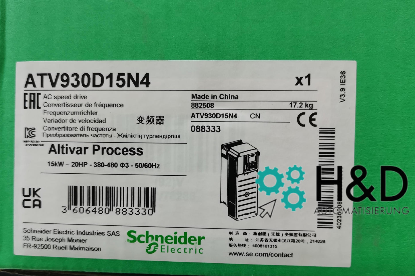 ATV930D15N4 Schneider Electric Inverter ATV930 15kW