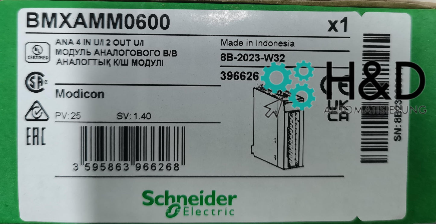 BMXAMM0600 Schneider Electric Mixed analog I/O module Modicon X80