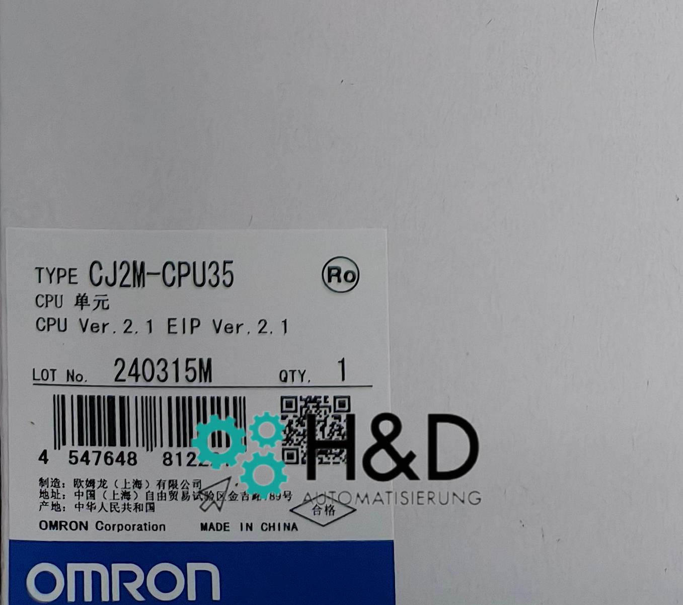 Omron CJ2M-CPU35 CPU con puerto EtherNet/IP integrado – 80K pasos, 2560 E/S