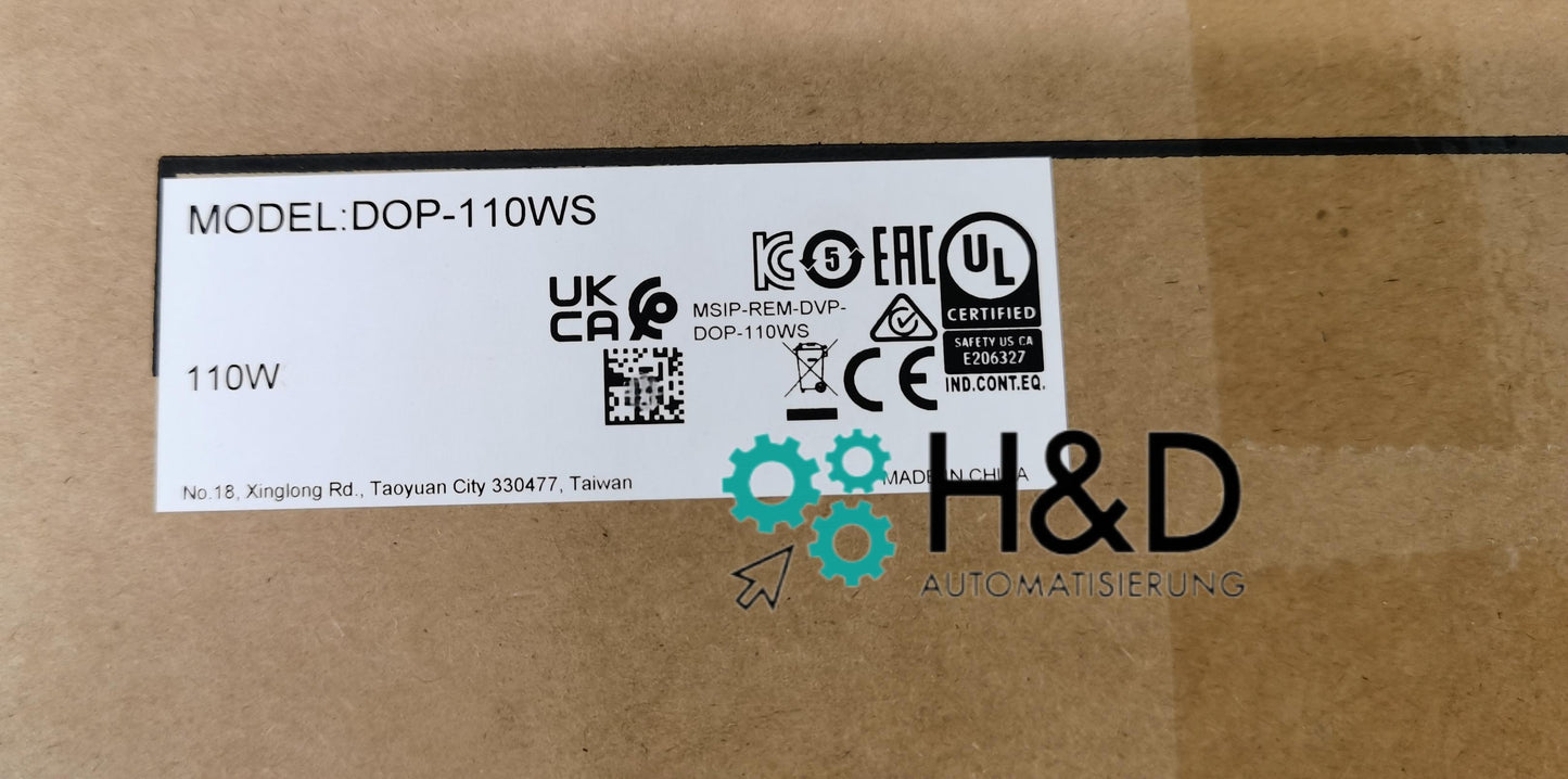 Delta DOP-110WS IHM 10,1" TFT, Ethernet, USB, SD, 800MHz, certifié CE/UL