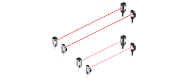 Przez wiązkę, 50mm, czujnik przedni, Dark-ON,