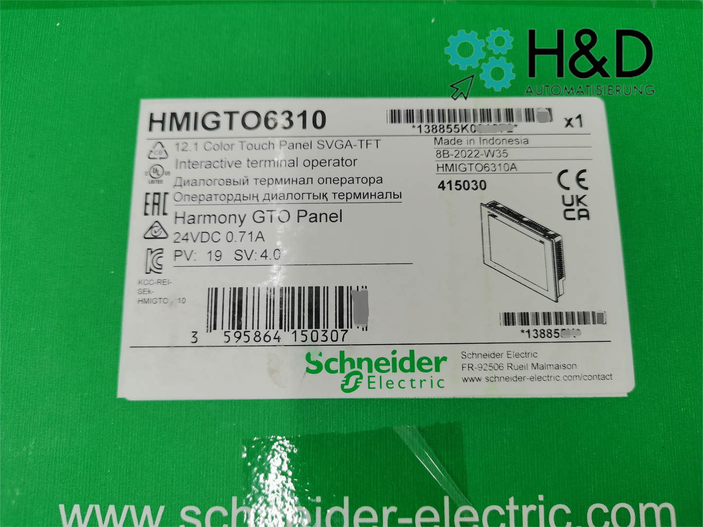 HMIGTO6310 Schneider Electric 12.1 pollici TFT