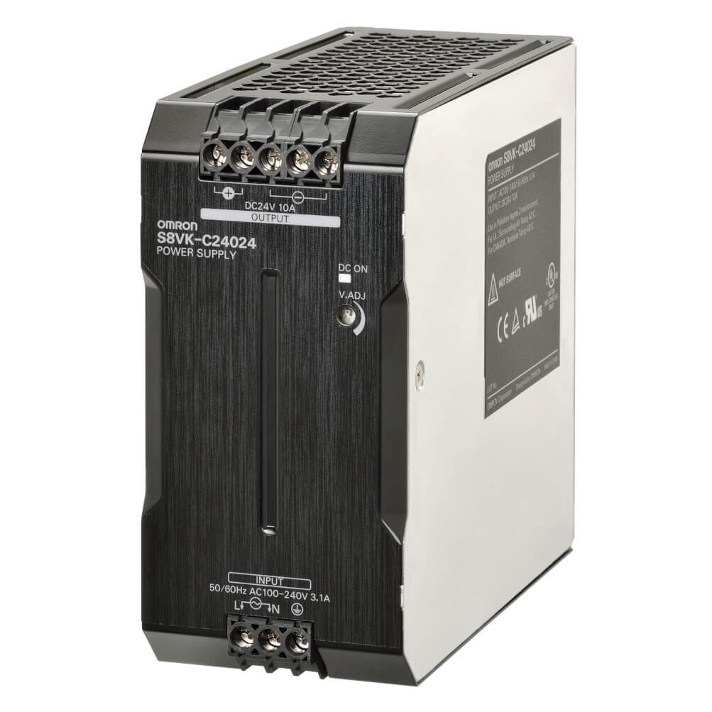 Omron S8VK-C24024 Power Supply – 24V DC, 240W, Compact Series, DIN Rail, new