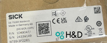 WTB9-3P2261 Sick Czujnik fotoelektryczny 1049047 【Nowy i zaplombowany】