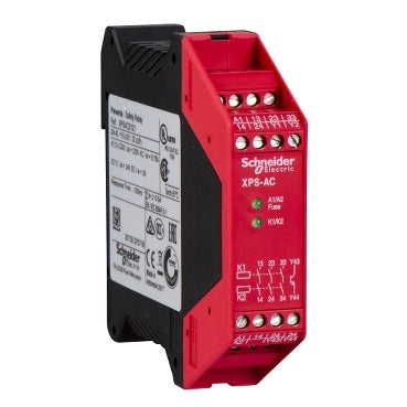 XPSAC5121 Schneider Electric modulo di sicurezza arresto di emergenza, 3 relè+1 transistor, 24 VAC/DC, fisso