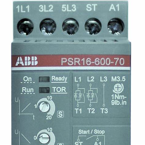 ABB 1SFA896107R7000 – PSR16-600-70 Softstarter – 16 A – 208 … 600 V AC – New and sealed