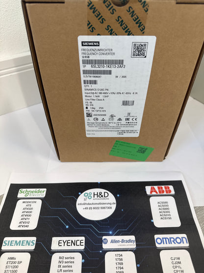 Sinamics G120C 6SL3210-1KE13-2AF2 – Frequenzumrichter (1,1 kW, 3AC 380–480 V, PROFINET, STO, IP20)