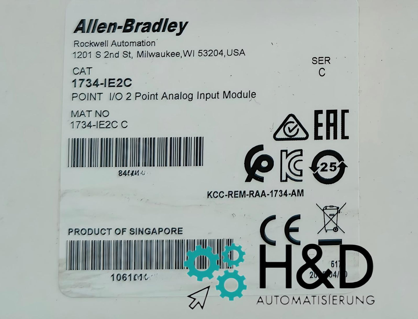 1734-IE2C  Allen-Bradley  Input Module, POINT I/O, Analog  New and Sealed