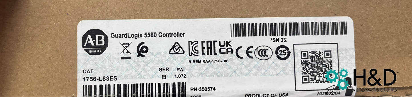 Controlador de seguridad GuardLogix Allen-Bradley 1756-L83ES